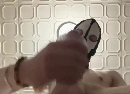 7 Inch (18cm) Hot Cock Owned by a Masked Slim Twink. Flashlight Intense Masturbation, Moaning. Full Video