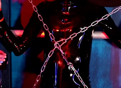 Chained up for Tom Baker's Electric Play