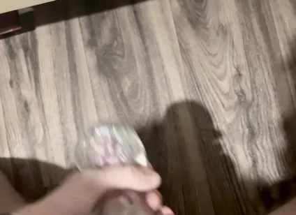 Horny Twink Needed a Release. Big Cumshot, Fucking a Flashlight, Intensive Masturbation. POV 4K Full HD