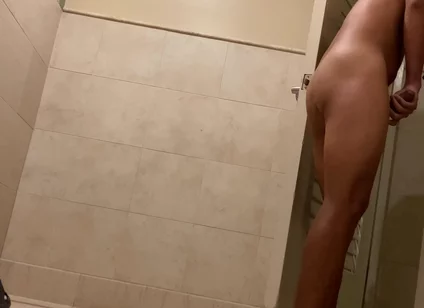 Jerking off at the Hotels Restrooms