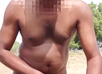 Outdoor Field Nude - Sexy Indian Young Man Acting Funny Masturbating