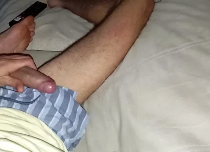 This Guy's Insatiable Cock Is Masturbated with His Feet and Fucks the Couch