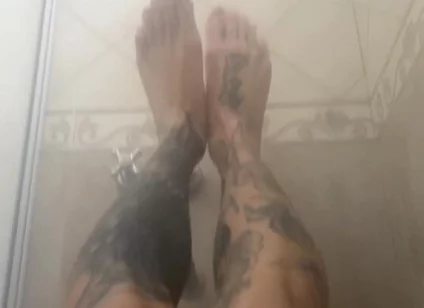 My Tatted Feets in Shower