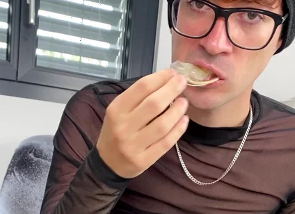 Hot Gabriel Pleasuring Himself and Eating His Cum!
