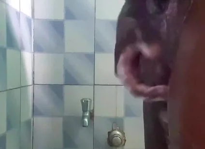 20y BBC Nasty Jerking off in His Shower Cleaning up His Cock