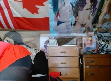 Fat sissy Dancing in red and black outfit