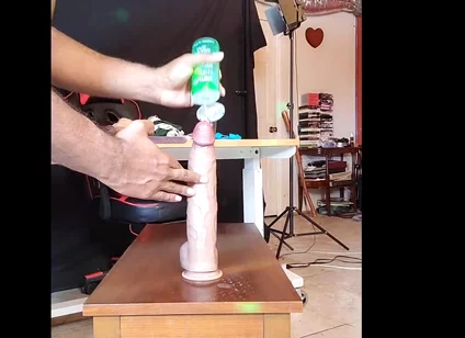 Giant Dildoes Fucking Hairy Holed Football Playing Stripper