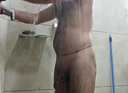 Indian Desi Man Enjoy Shower and Sex