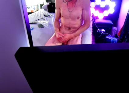 Nice Mood Setting as I Sit Back so You Can See My Balls and Bust at End