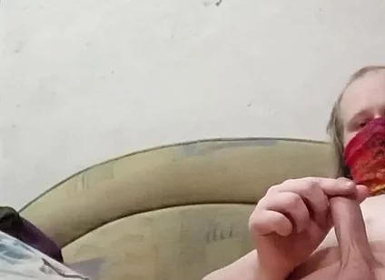 Fat Sissy Milking His Small Cock