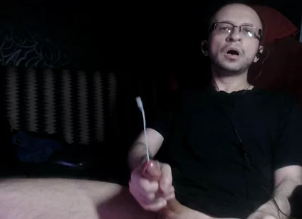 Horny Guy with Huge Massive Cock Big Load. Hot Cumshot