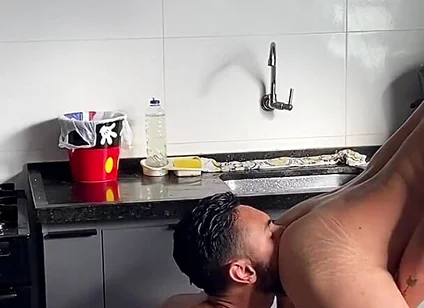 Eating the Little Bitch in the Kitchen at Home