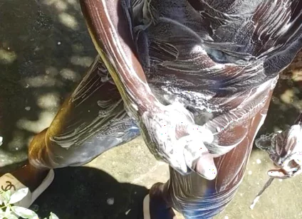 Mature Hard Black Dick Gets Real Shower