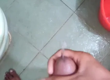 Bengali Boy's Solo Masturbation in the Bathroom