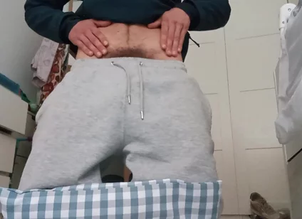 The Fitness Trainer Jerks off Inside His Pants and Shows You His Cock