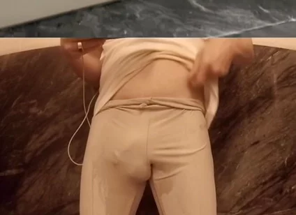 I Couldn't Hold It - Wetting Myself in Gym Outfit - Front View and POV