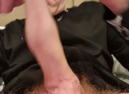 Stretching My Big Uncut Cock