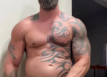 Tattooed Viking Flexes While Stroking for You