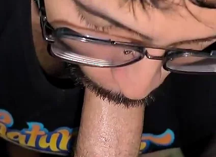 Kneeling & Horny Sniffing My Boyfriend’s Bulge Till I Cum on His Cock & Swallow Both Loads