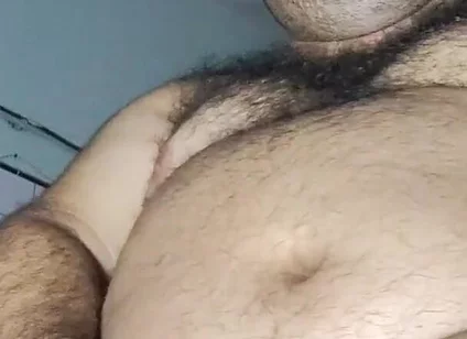 Fat Man Eating and Burping