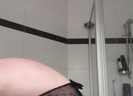 Straight Boy in Black Sexy Lingerie