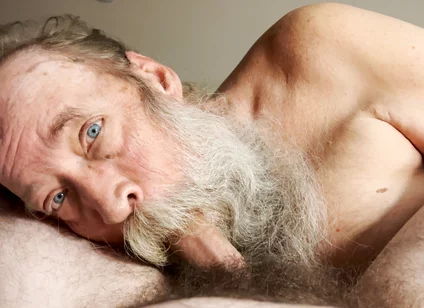 Papa Bear Sucks and Worships Hairy Cub Cock
