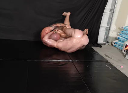 Oiled Nude Muscle Wrestling