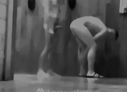 Amateur Guys Caught Having Fun in the Gym's Public Shower