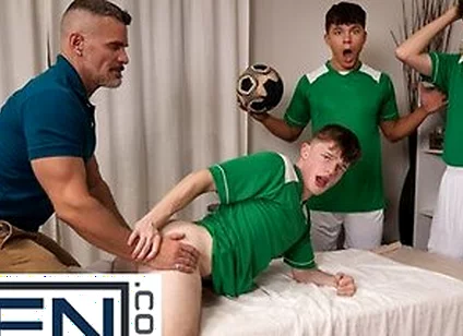 Jake Preston Gets An Unorthodox Massage From Landon Conrad That Ends With Hot Table Sex
