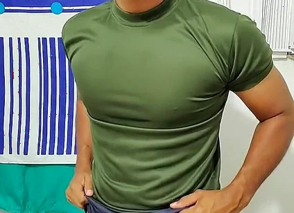 Indian Military Male Jerks His Cock