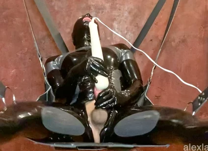 Vibrator Play in the Sex Swing - Alex Latex
