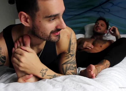 Feet licking tattoo boys