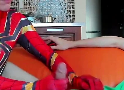 Superhero Jerking off My Huge Cock!