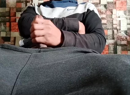 A Heterosexual Man Masturbates, After a Month of Abstinence, and Moans as He Ejaculates at the End
