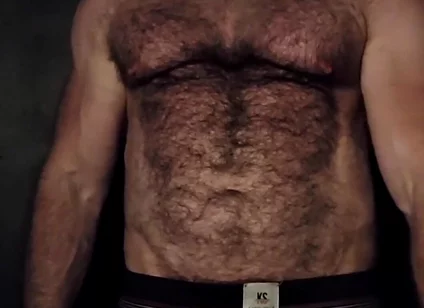 Hairy Muscle Bear Showing off