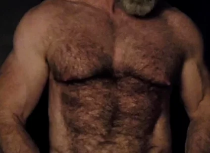 Hairy Muscle Bear Showing off
