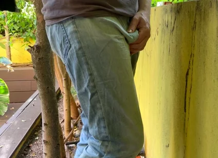 Guy Is Desperate to Pee and Tries to Hide From His Friend but Wets His Pants