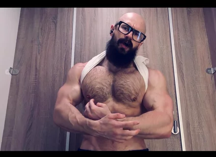 Pec God. Listen to My Hard Breathing and Look at My Bulging Muscles