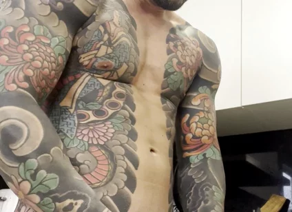 In the Kitchen of Handsome Muscular