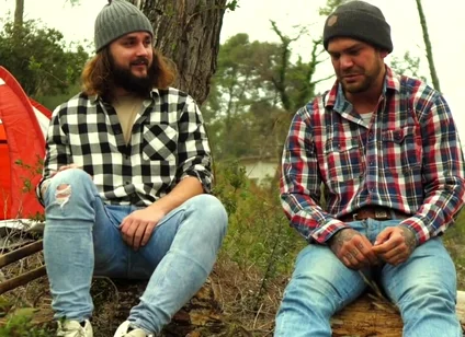Two Friends Jerkoff in the Forest