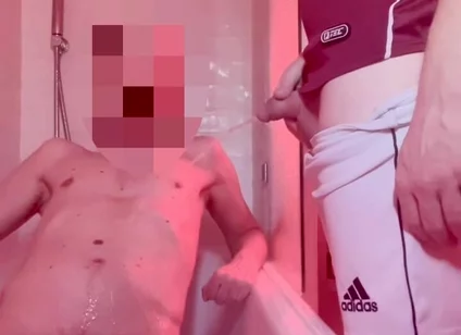 Twink Gets Hard When Pissed on by His Football Friend