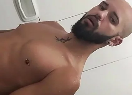 Trucker Jerking off Twink in the Shower