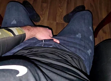 German Voice Growls From Boss Chair - Cock Throbbing, Red Boxer, Cum Explodes