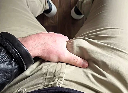 German Voice Humiliates You. Leather Jacket. Hard Cock Drips Precum. Red Calvin Klein Boxers