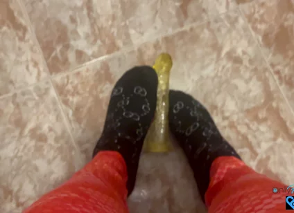 Young Man in Leggings Masturbates