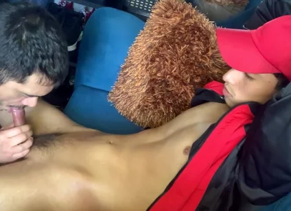 Wanker with His Legs Spread Seatting on the Couch