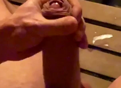 Jacking off in the Hotel Sauna