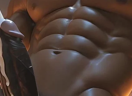 Black Muscle God Dildo Cum Explosion - Ai Video