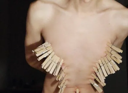 Masturbating with Clothespins