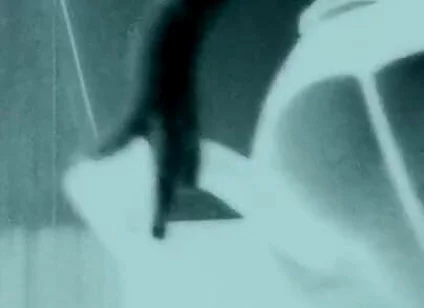 Femboy in Thigh High Black Boots Fucks Giant Black Dildo with Bubble but